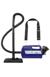 Compact blue Riccar canister vacuum