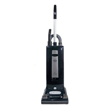 Black upright vacuum cleaner front